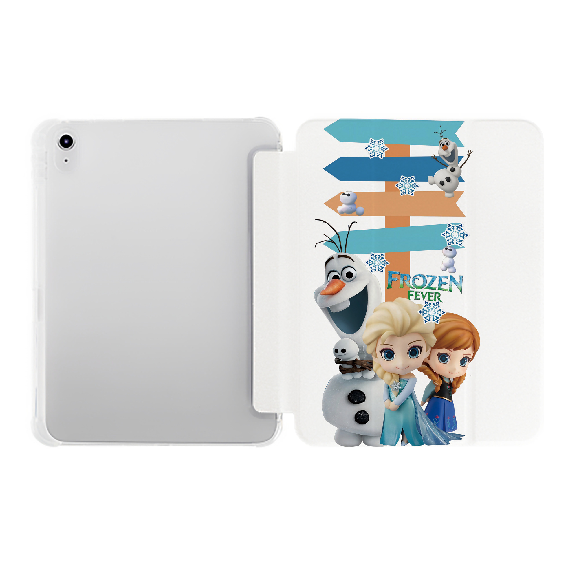 （画像用） アナと雪の女王 アンナ エルサ Frozen Anna Elsa IPad ケース ペン収納付き 三つ折りスタンド PUレザー×シリコン 対応機種9.5/10.5/10.9インチ